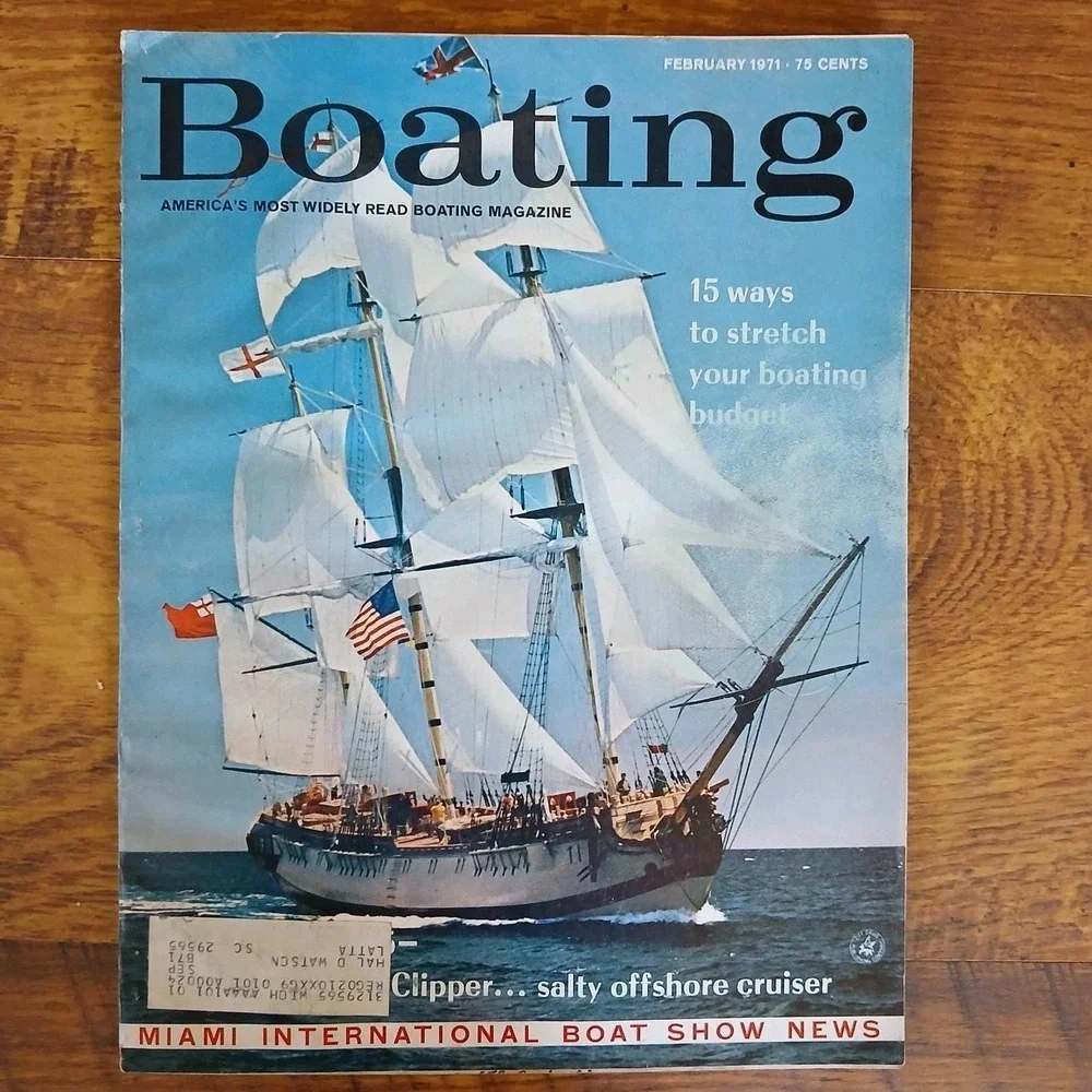 Lot Of 4 Vintage Boating Magazines 1970-1971 With Boat Show Issue Water Sailing